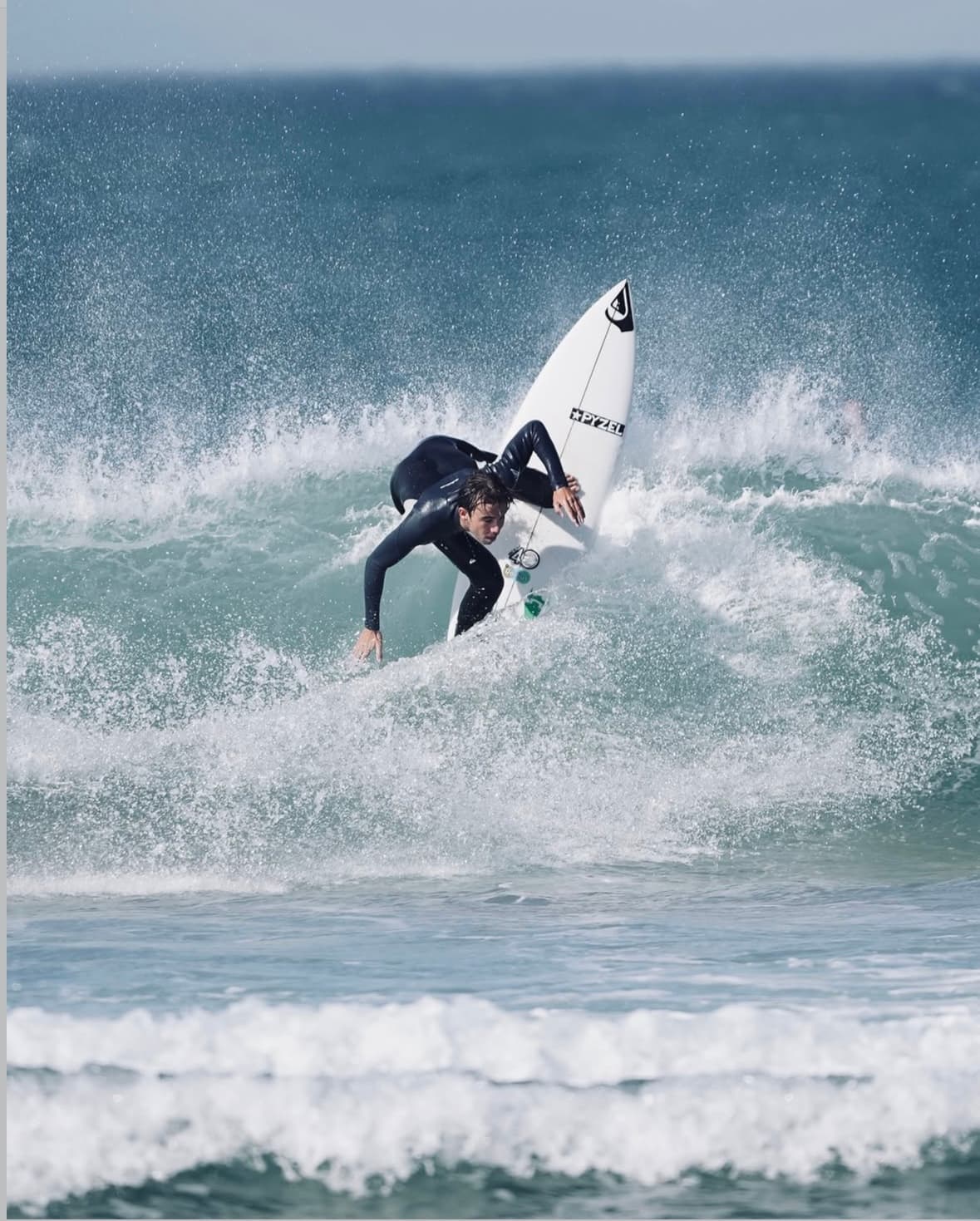 Surfer riding a wave